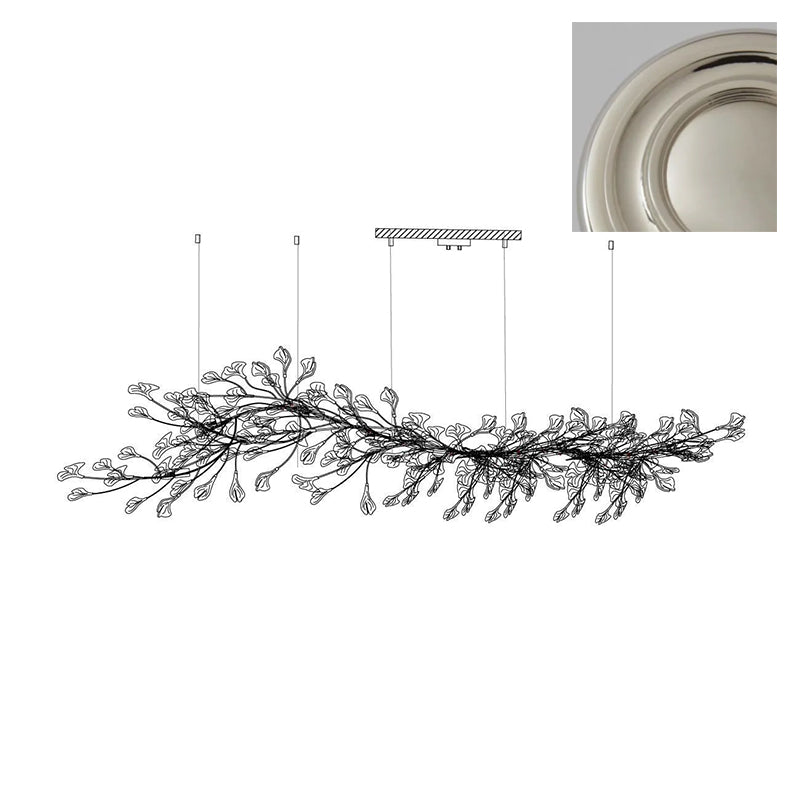 Chandelier Frame Ceramic Gingko Leaf Shade White Gold Modern - Letslighting