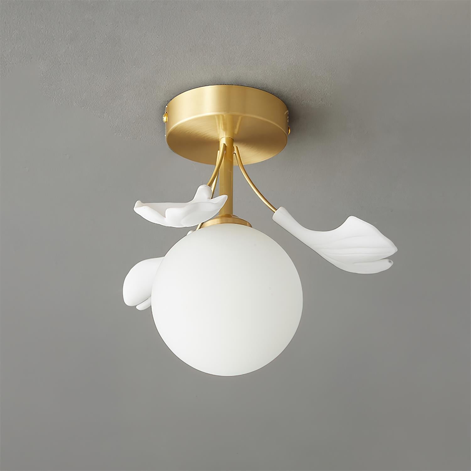Ginkgo Ceiling Light Rosalia Ginkgo Leaf Golden Base - Letslighting