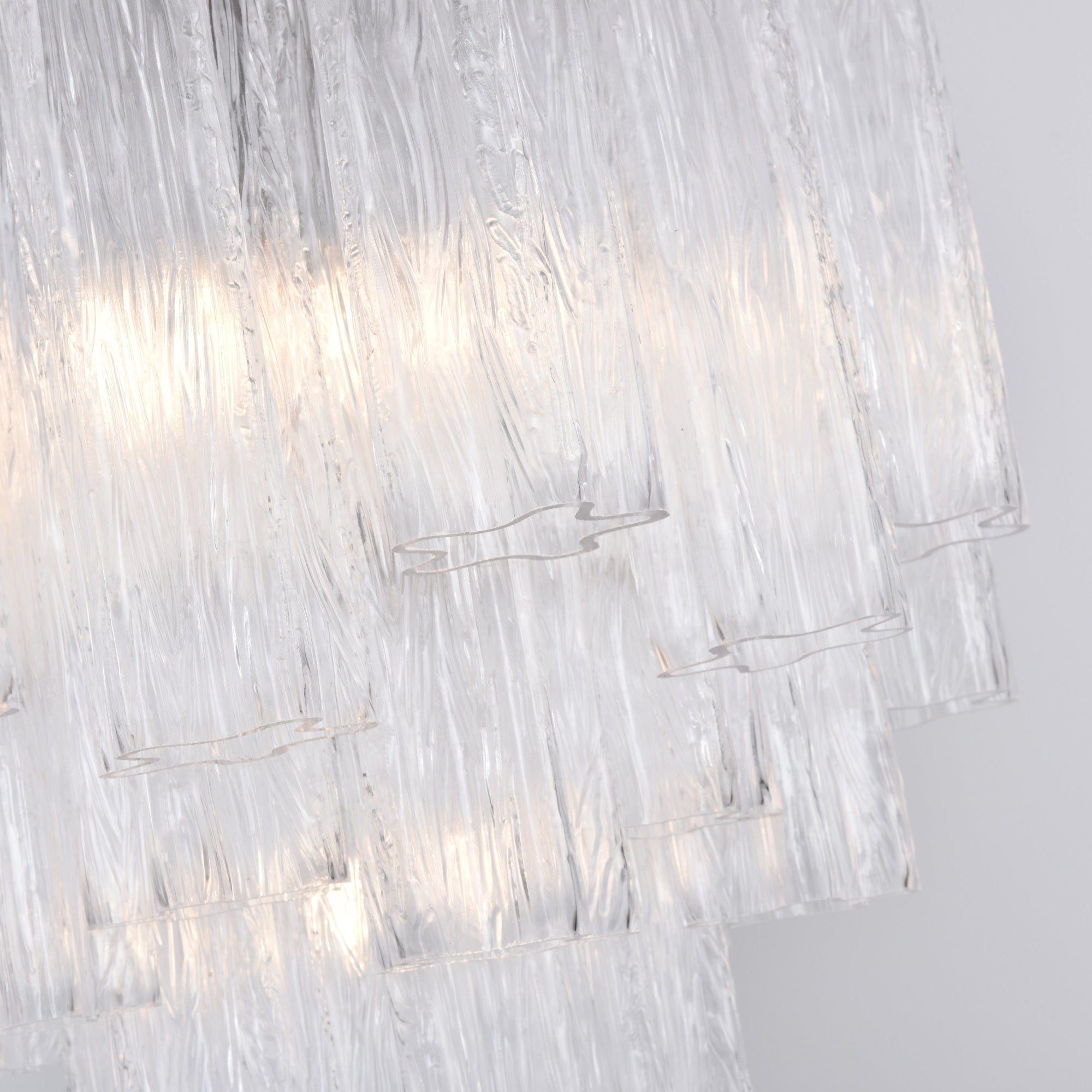 Aurora Chandelier Clear Murano Glass Tube Tiered Modern - Letslighting