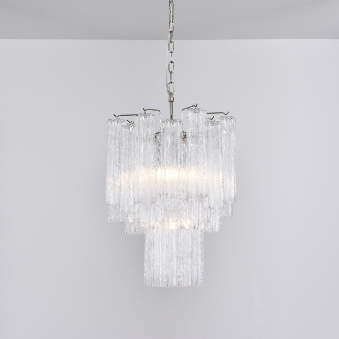 Aurora Chandelier Clear Murano Glass Tube Tiered Modern - Letslighting