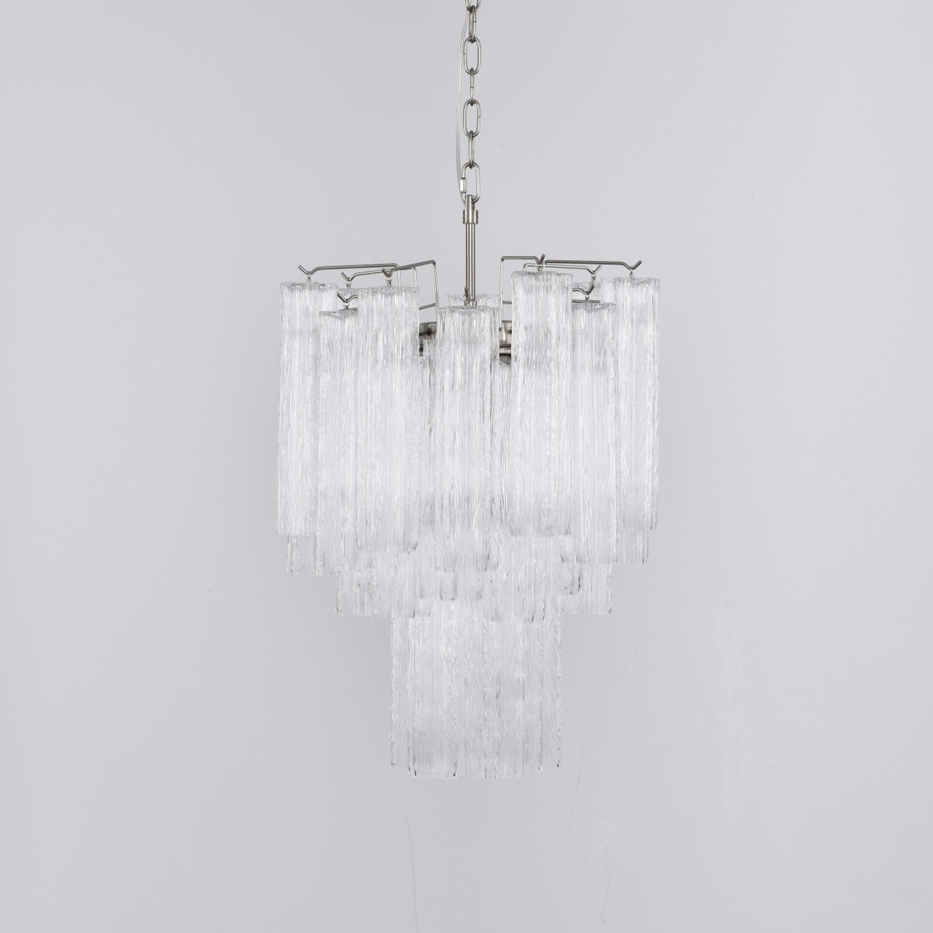 Aurora Chandelier Clear Murano Glass Tube Tiered Modern - Letslighting