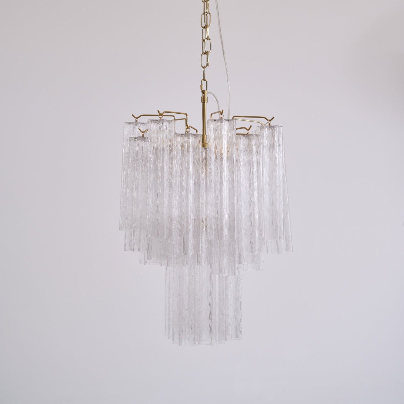 Aurora Chandelier Clear Murano Glass Tube Tiered Modern - Letslighting