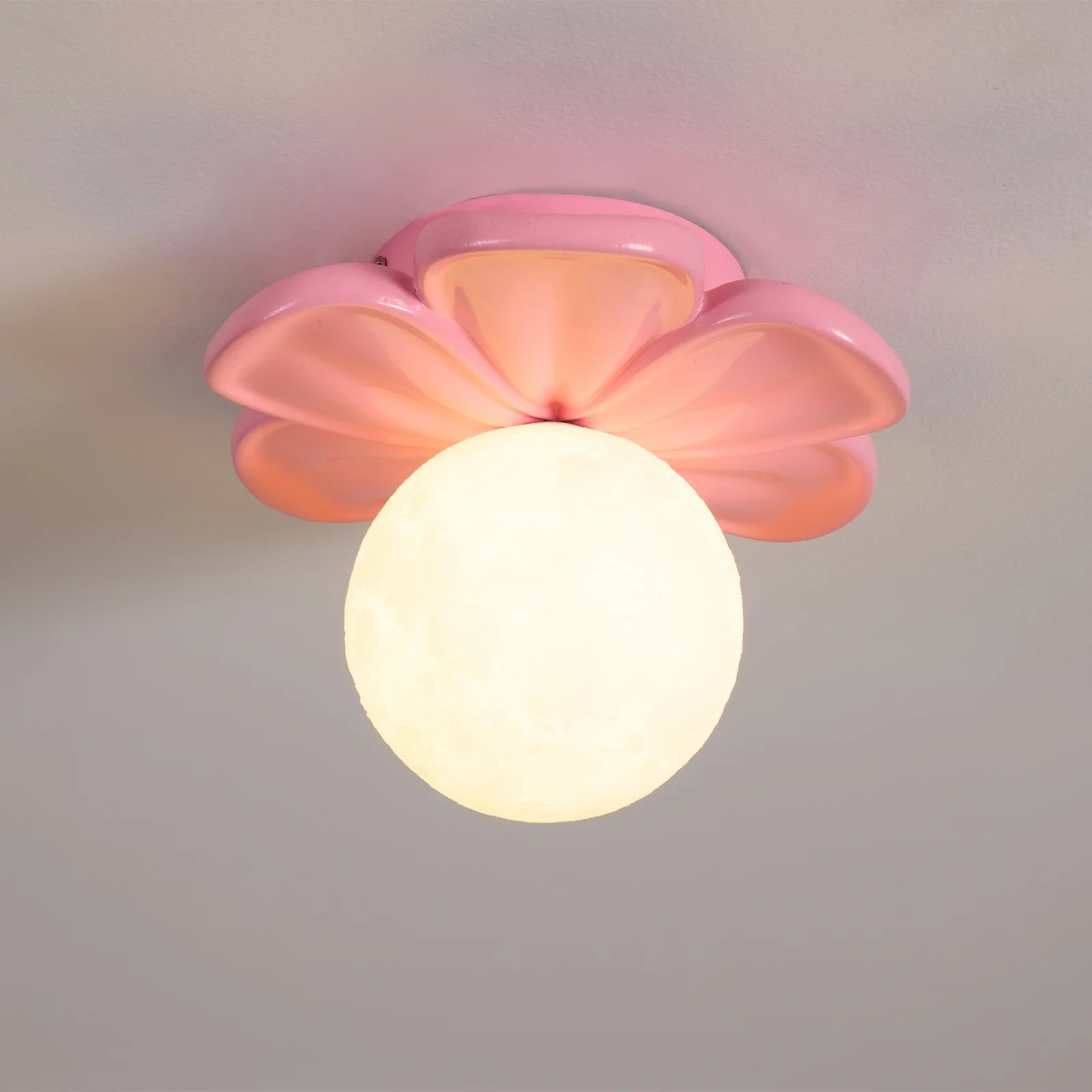 Arisha Resin Pink Beige Flower Ceiling Lamp Dining Room Bedroom