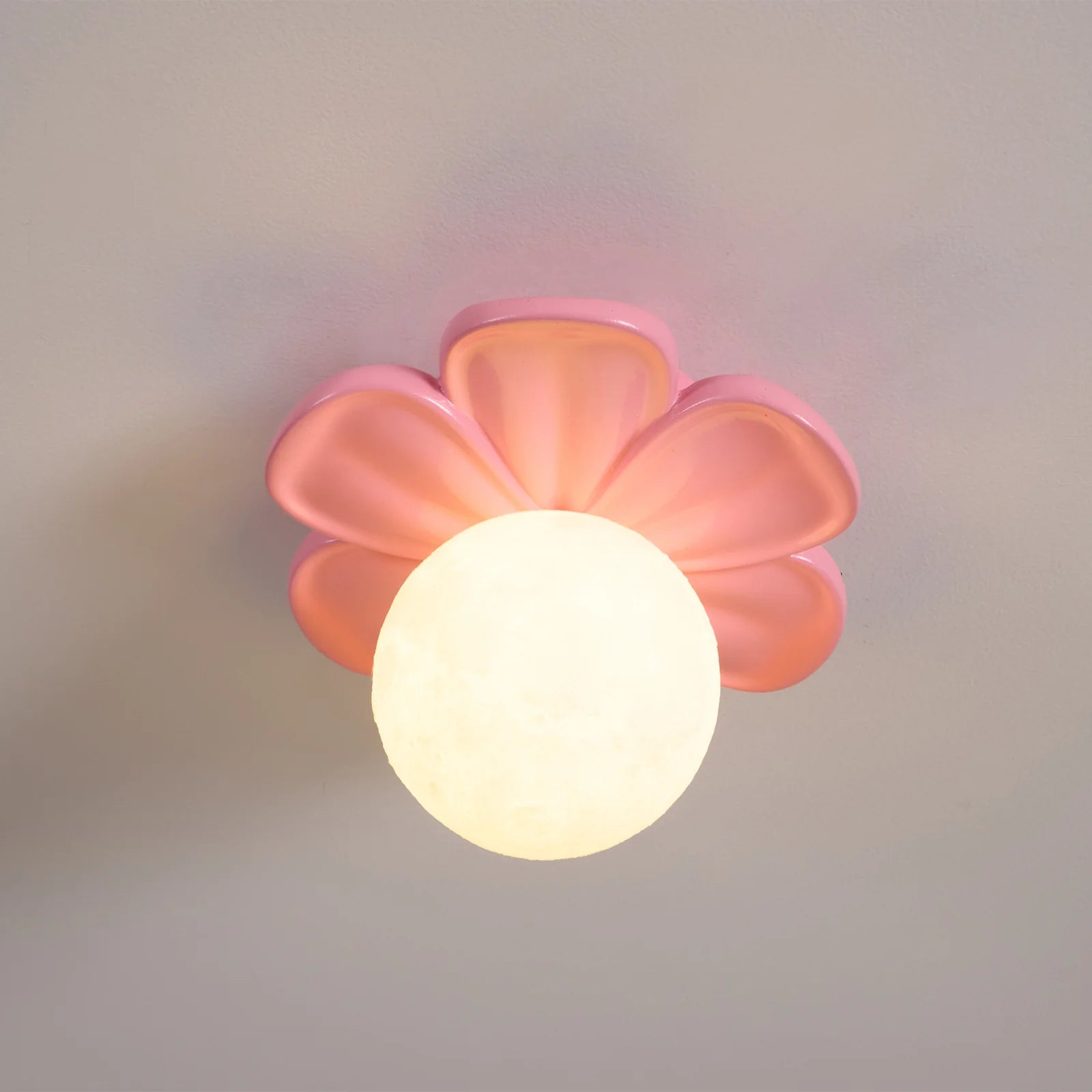 Arisha Resin Pink Beige Flower Ceiling Lamp Dining Room Bedroom