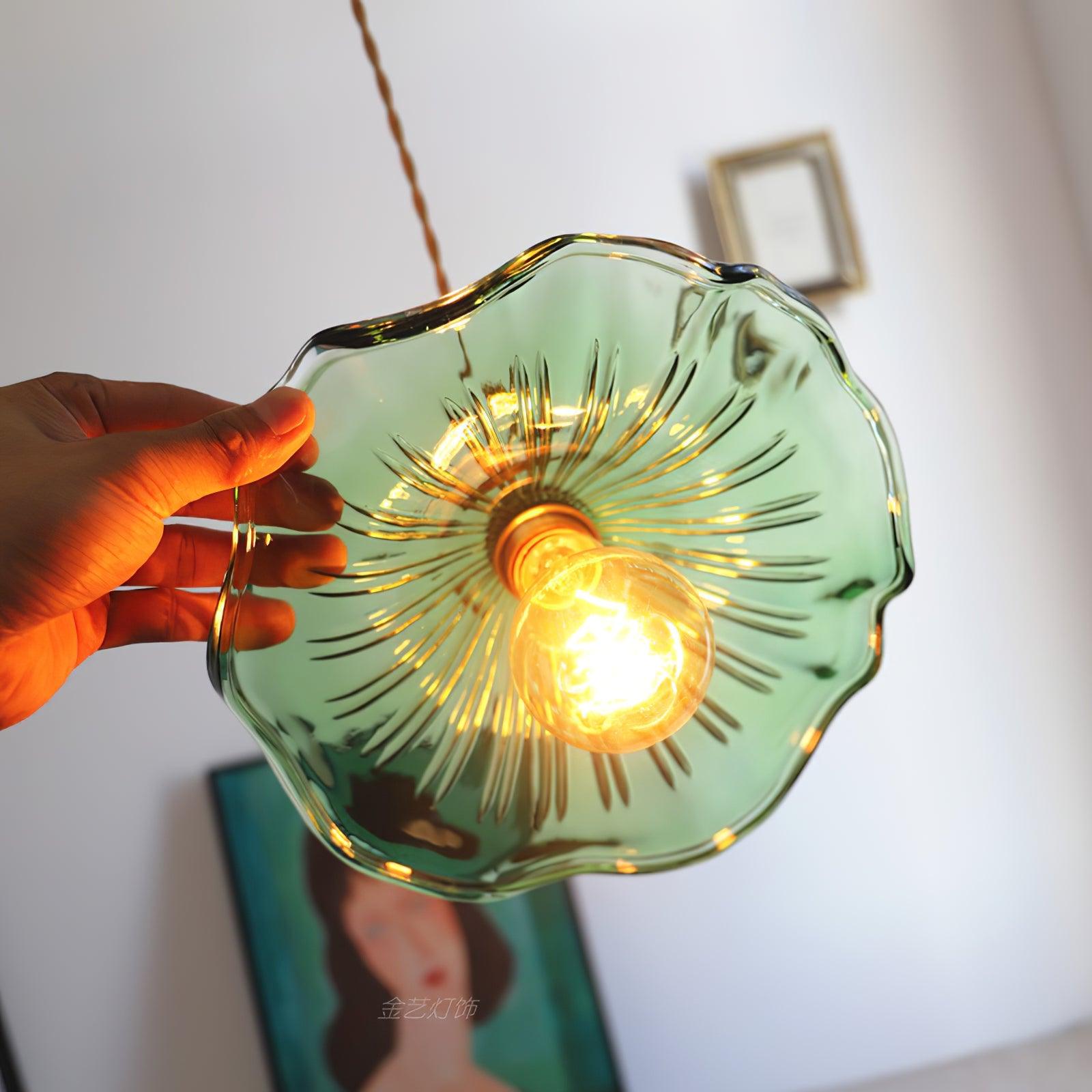 Glass Hibiscus Flower Swag Light - Blowlighting