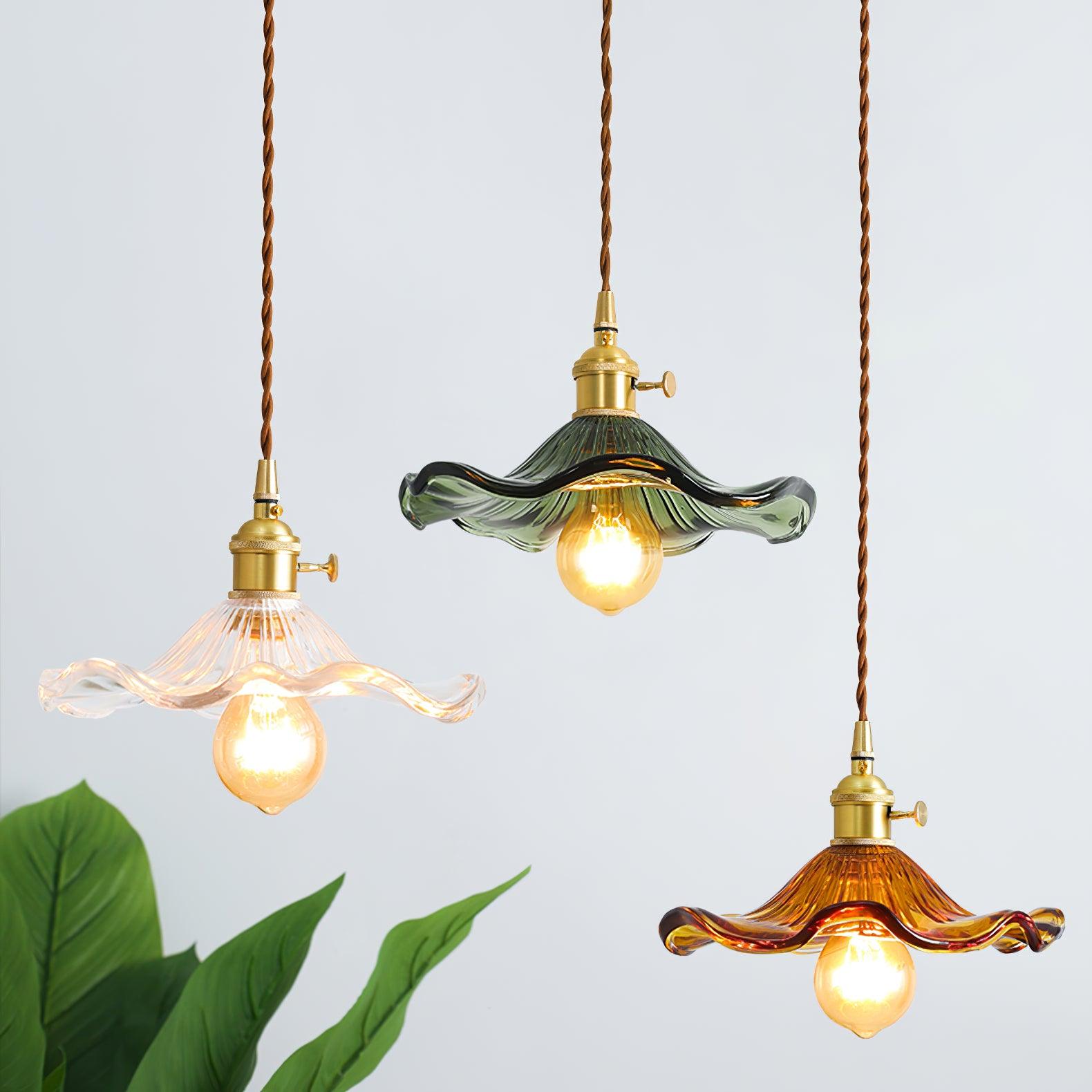 Glass Hibiscus Flower Swag Light - Blowlighting