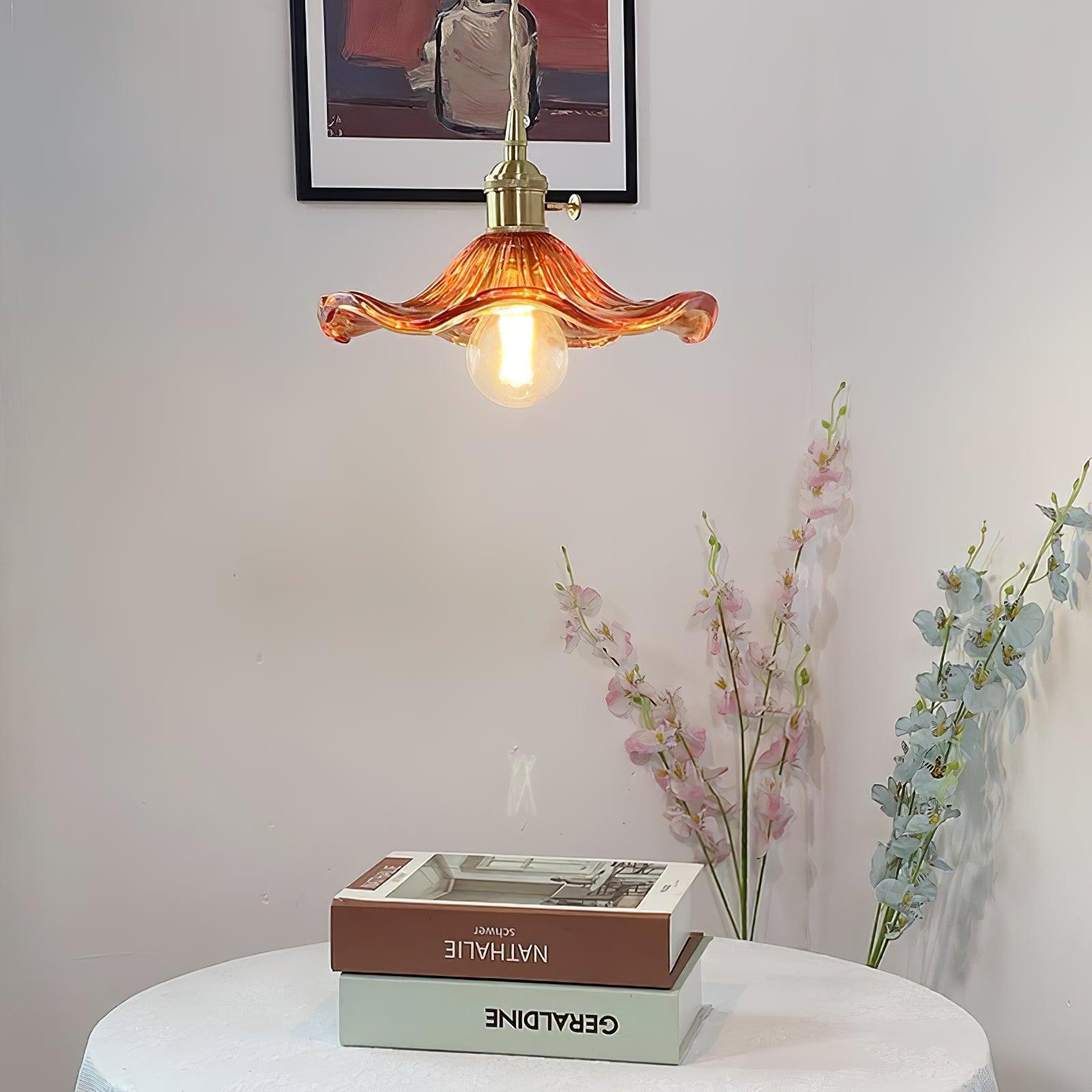 Glass Hibiscus Flower Swag Light - Blowlighting