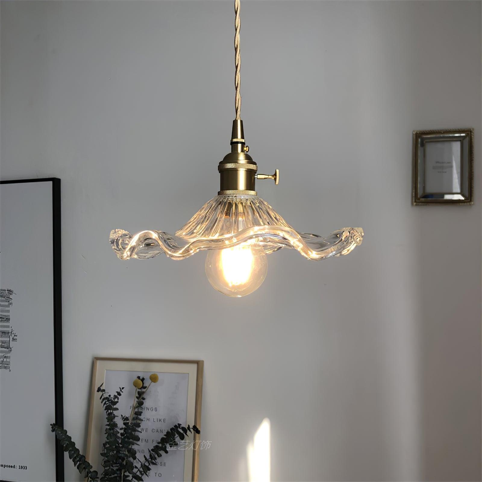 Glass Hibiscus Flower Pendant Light - Blowlighting