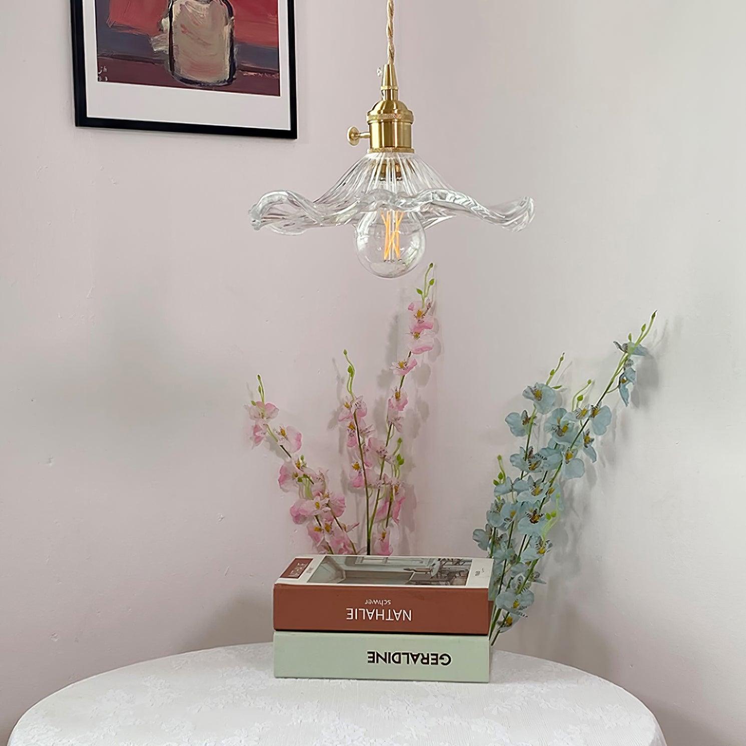 Glass Hibiscus Flower Swag Light - Blowlighting