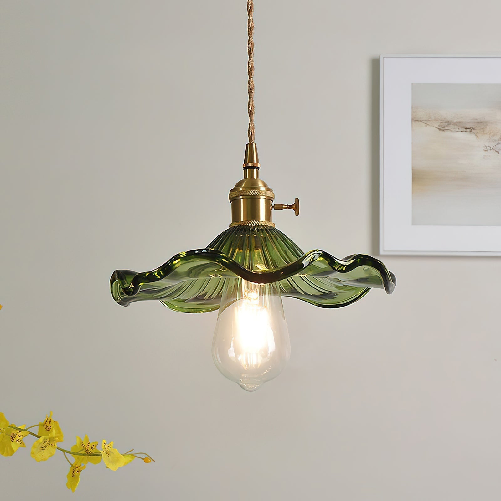 Glass Hibiscus Flower Swag Light - Blowlighting