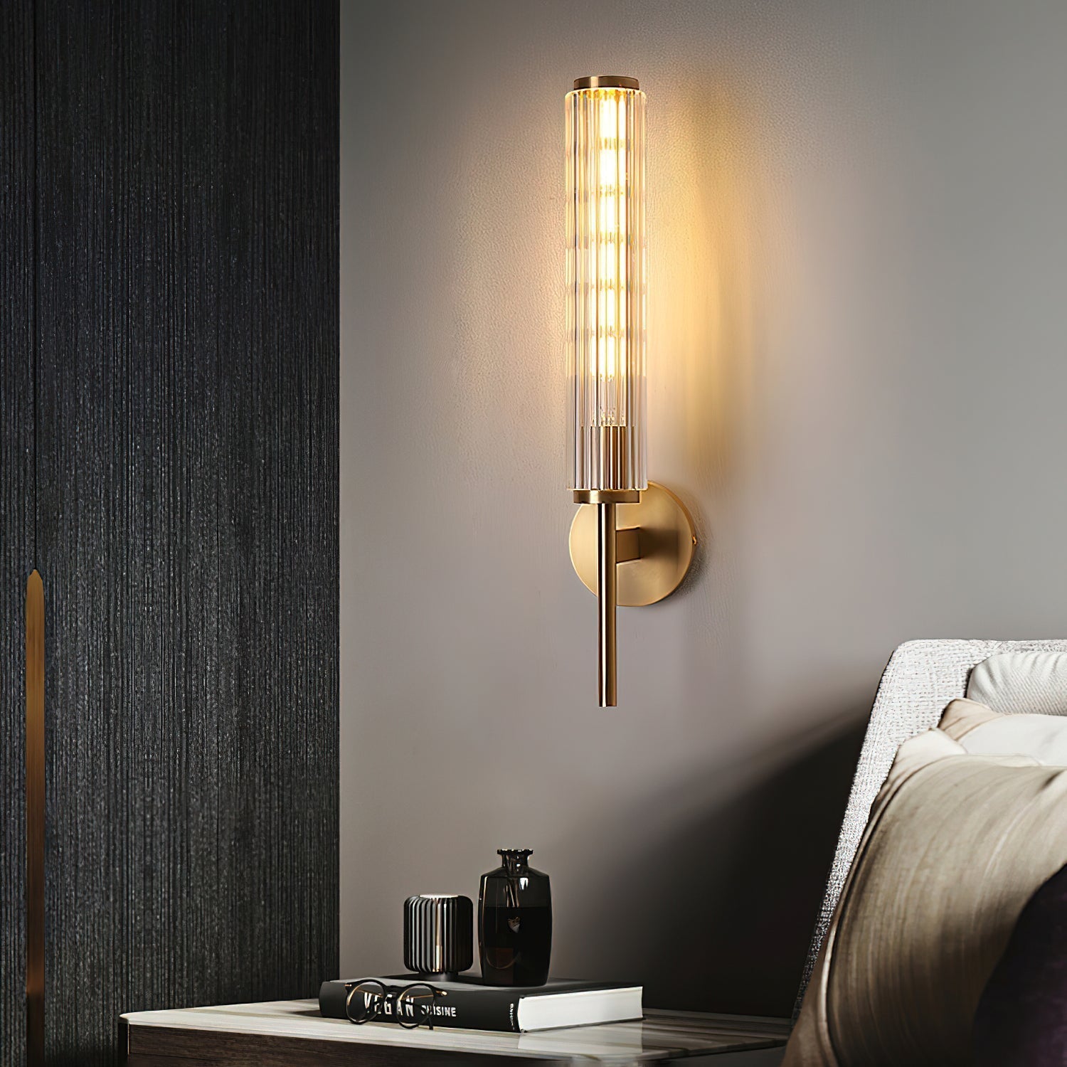 Glass Linear Brass Wall Light - Blowlighting