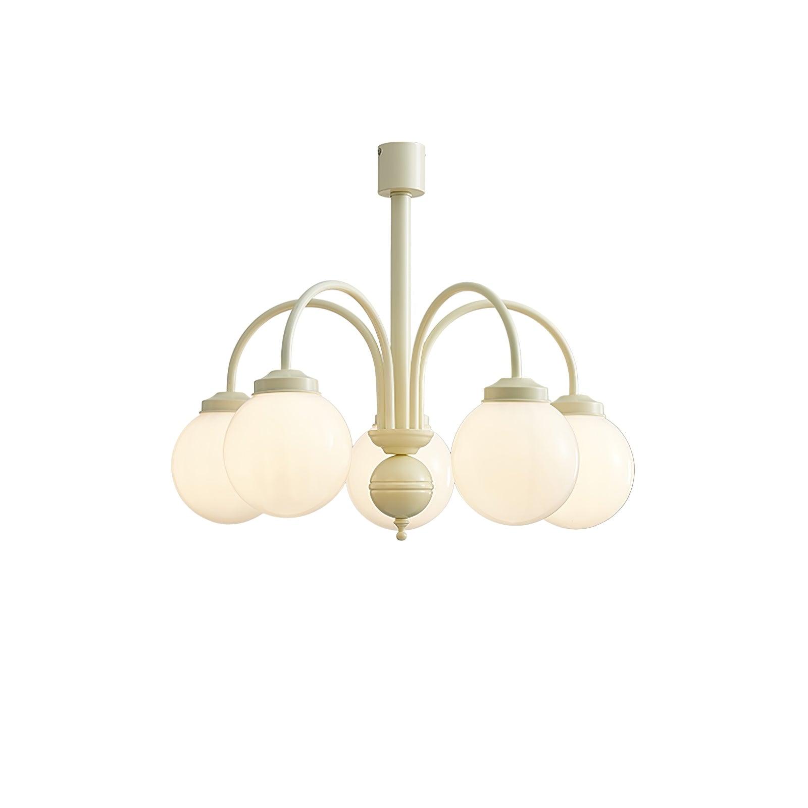 Cream Glass Sphere Chandelier - Blowlighting
