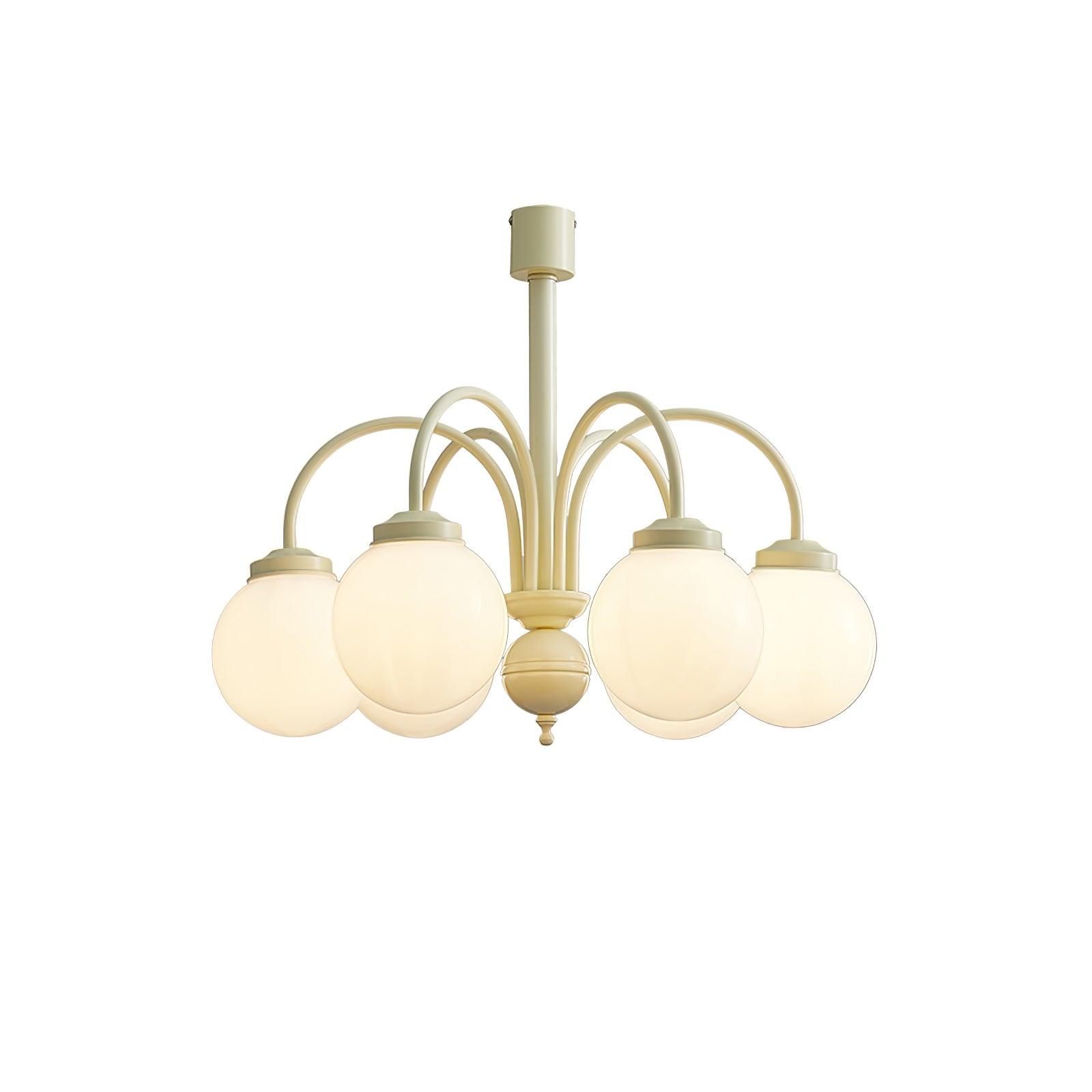 Cream Glass Sphere Chandelier - Blowlighting