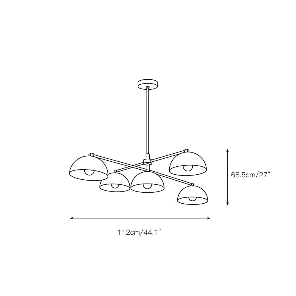 Vosole Vintage Industrial Linear Brass Metal Chandelier - Lamp Copper