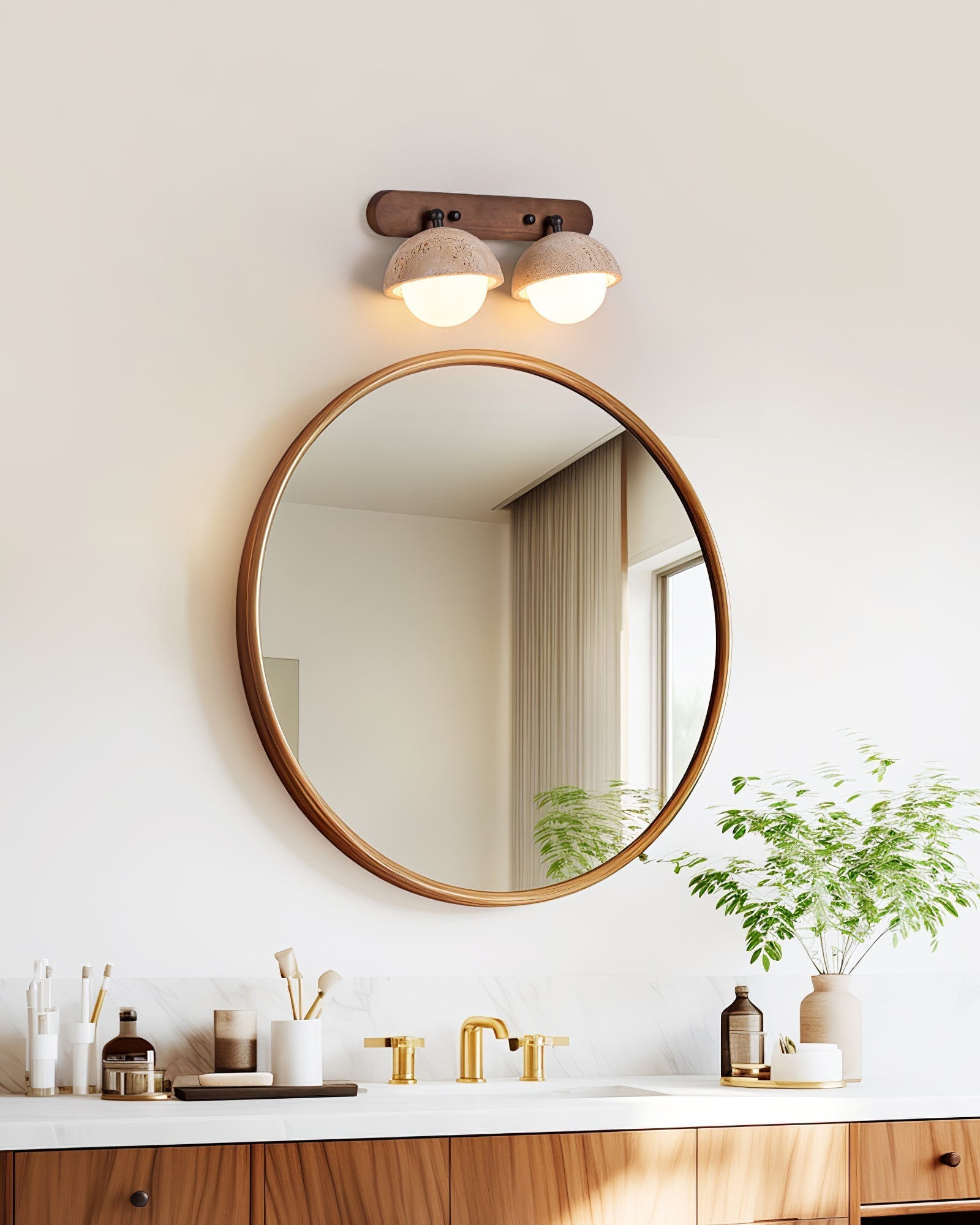 Avtale Arc-Shaped Travertine Wall Light - Letslighting