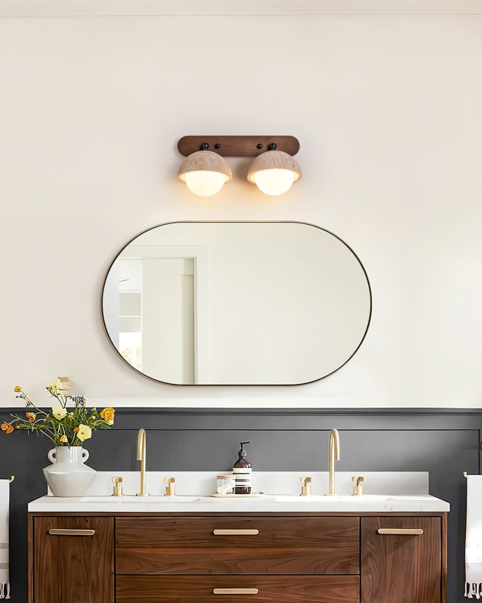 Avtale Arc-Shaped Travertine Wall Light - Letslighting