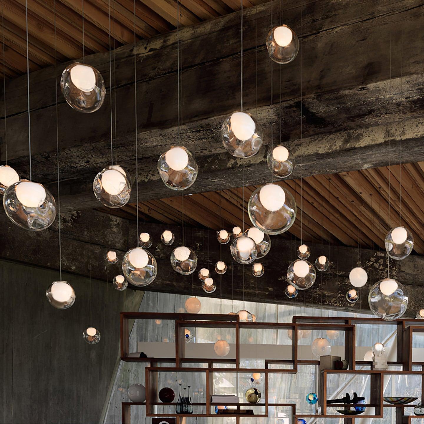 Verona Clear Globe Cluster Chandelier Staircases - Letslighting