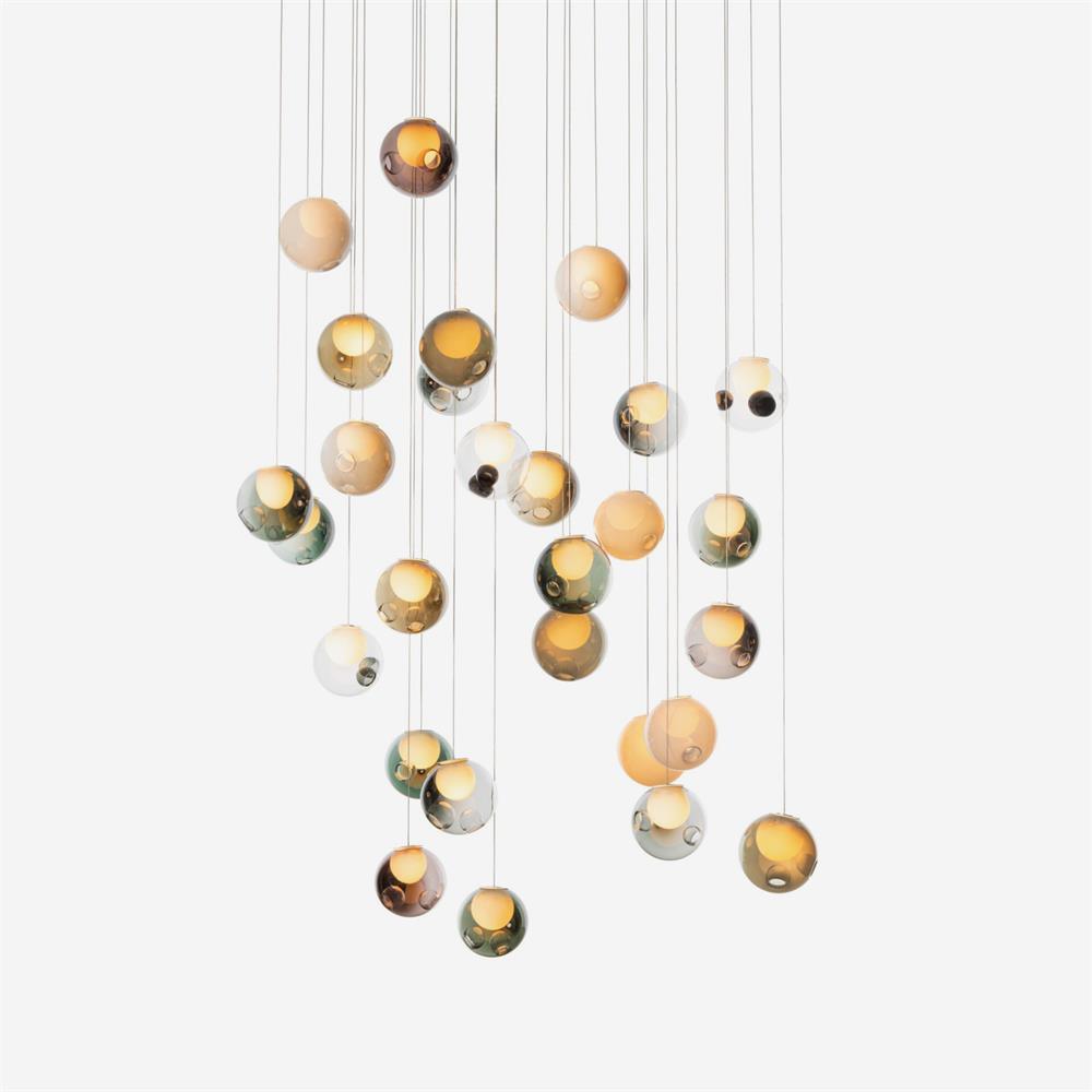 Verona Clear Globe Cluster Chandelier Staircases - Letslighting