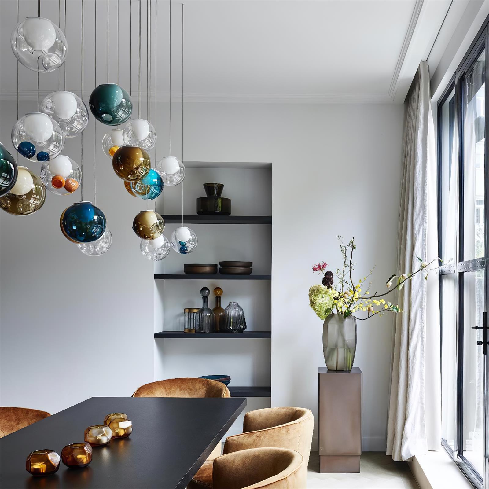 Verona Clear Globe Cluster Chandelier Staircases - Letslighting