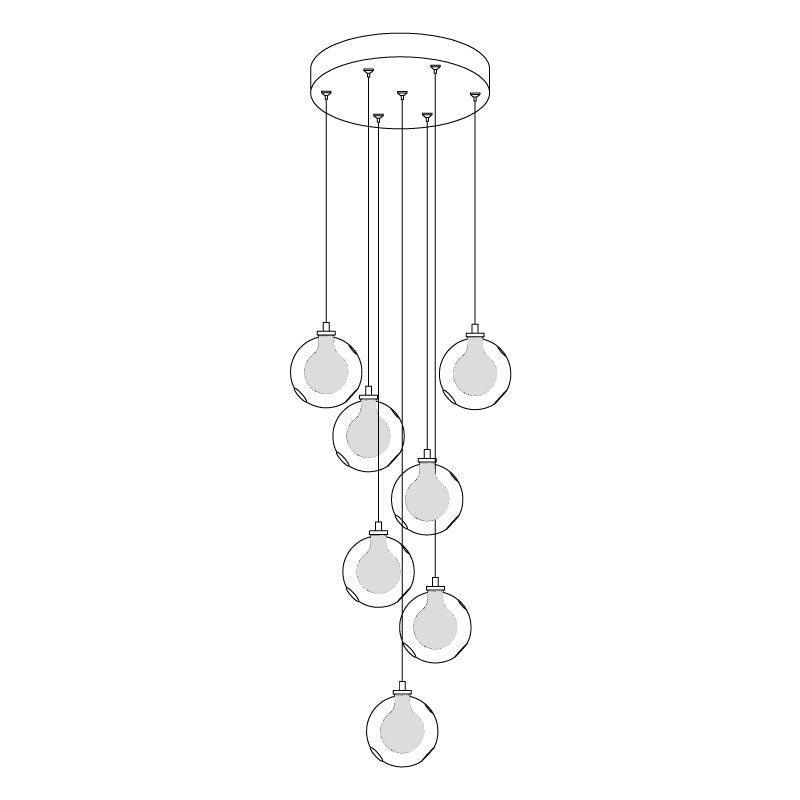 Verona Clear Globe Cluster Chandelier Staircases - Letslighting