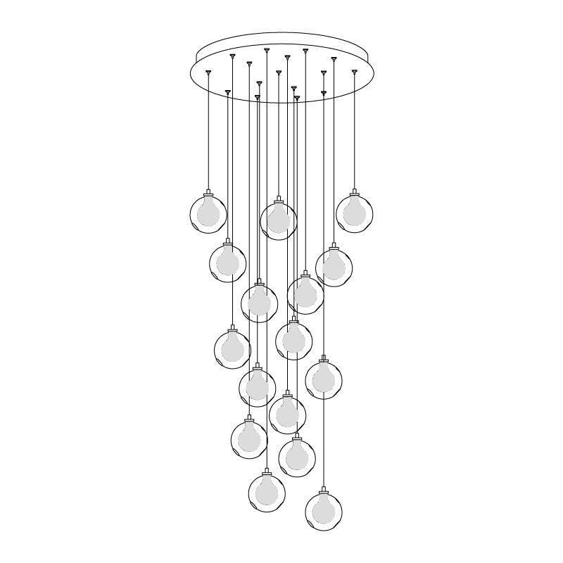 Verona Clear Globe Cluster Chandelier Staircases - Letslighting