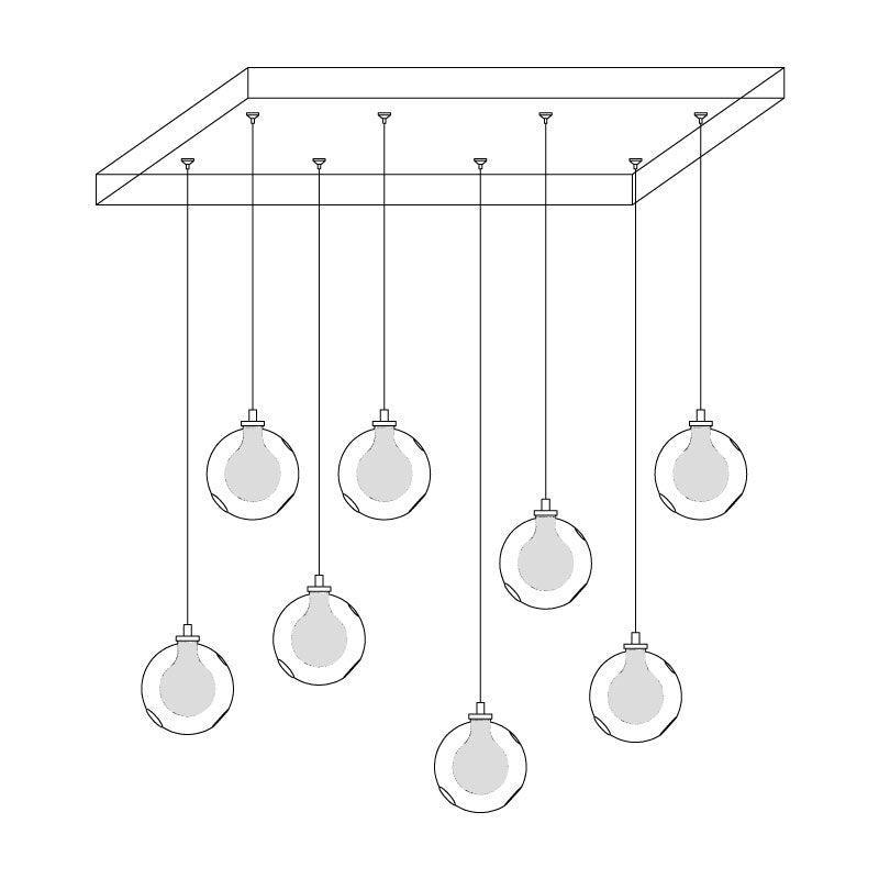 Verona Clear Globe Cluster Chandelier Staircases - Letslighting