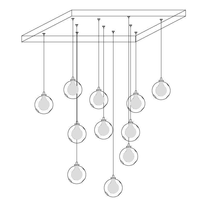 Verona Clear Globe Cluster Chandelier Staircases - Letslighting