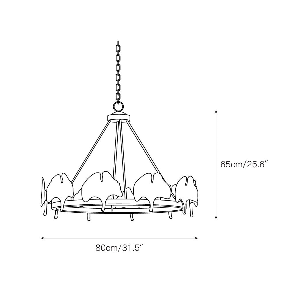 Cavinan Creativity Foil Ginkgo Leaf Gold Metal Chandelier - Lamp Copper