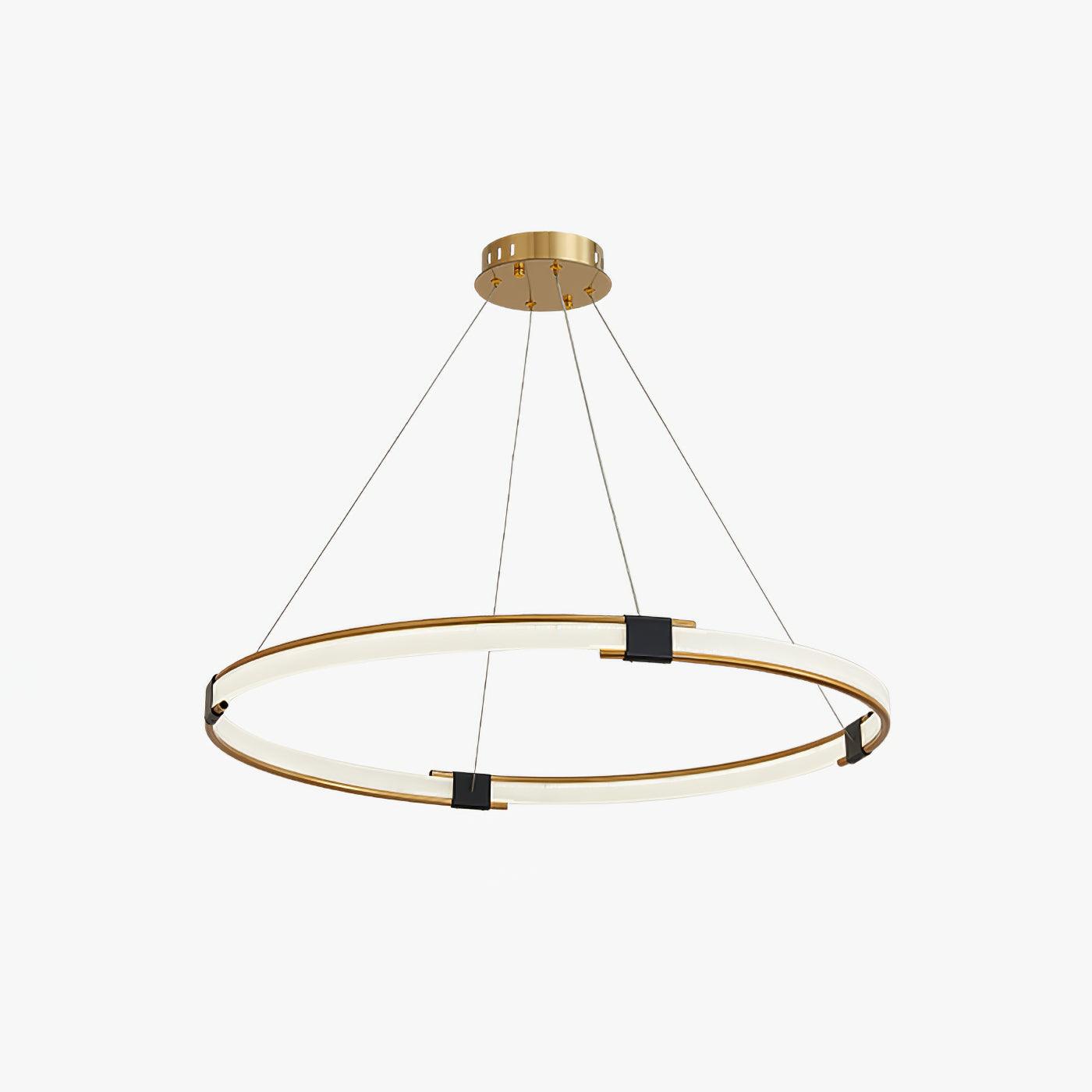 Lustra Chandelier Gold Ring LED Halo Modern - Letslighting