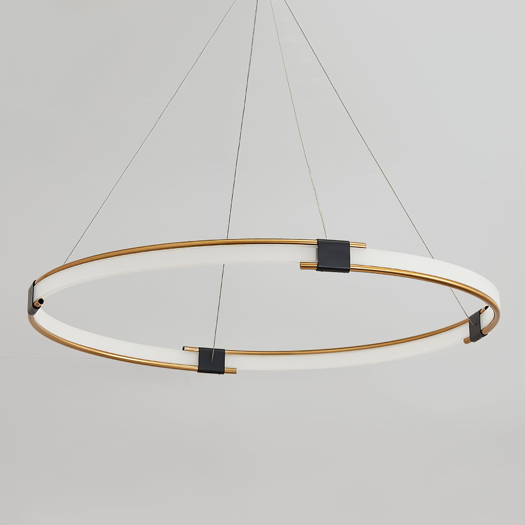 Lustra Chandelier Gold Ring LED Halo Modern - Letslighting