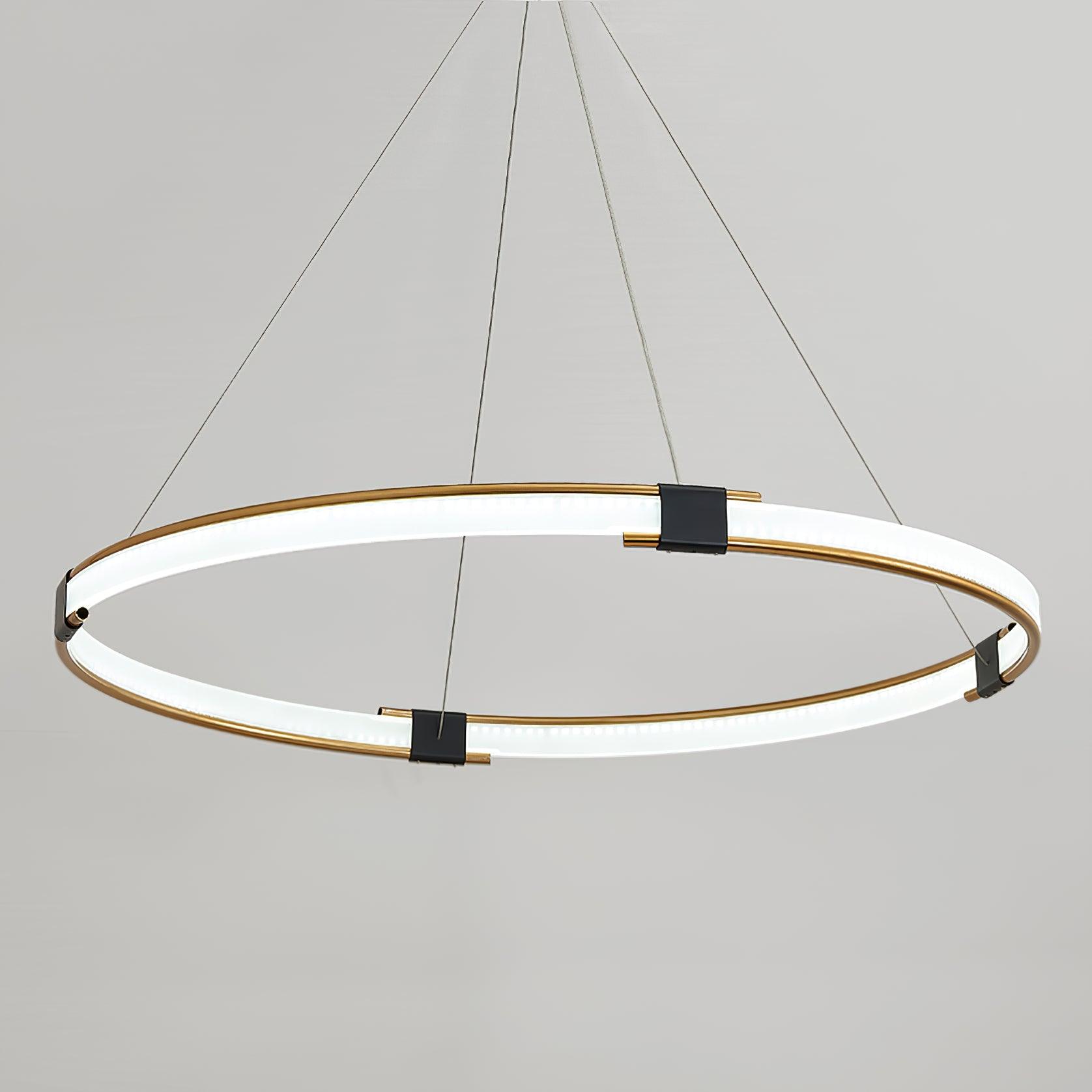 Lustra Chandelier Gold Ring LED Halo Modern - Letslighting