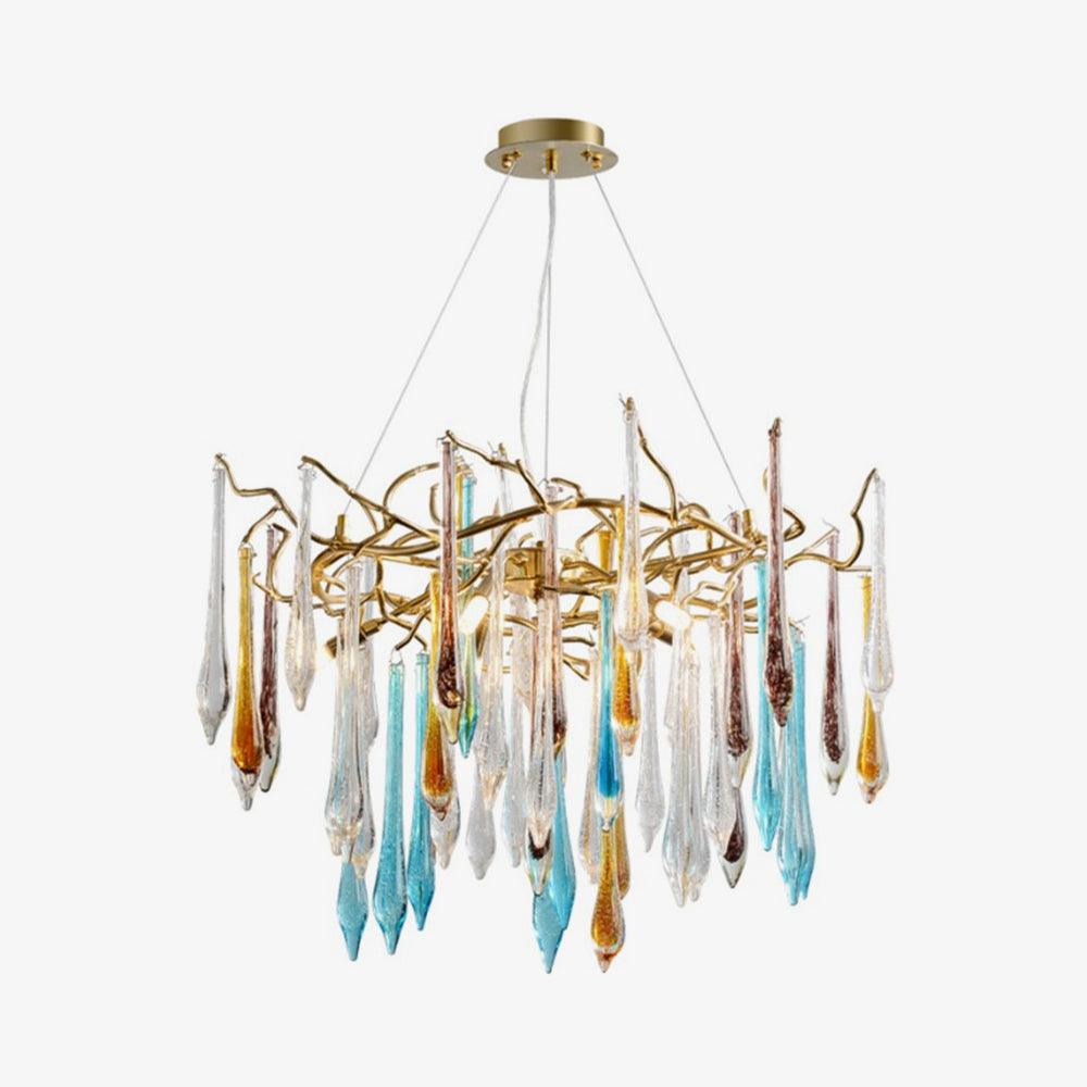 Aurora Chandelier Teardrop Glass Luxe - Blowlighting