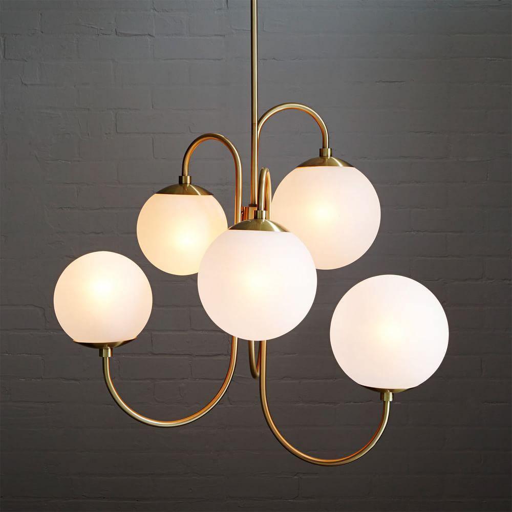 Zathaor Individual Creativity Metal Glass Chandelier - Lamp Copper