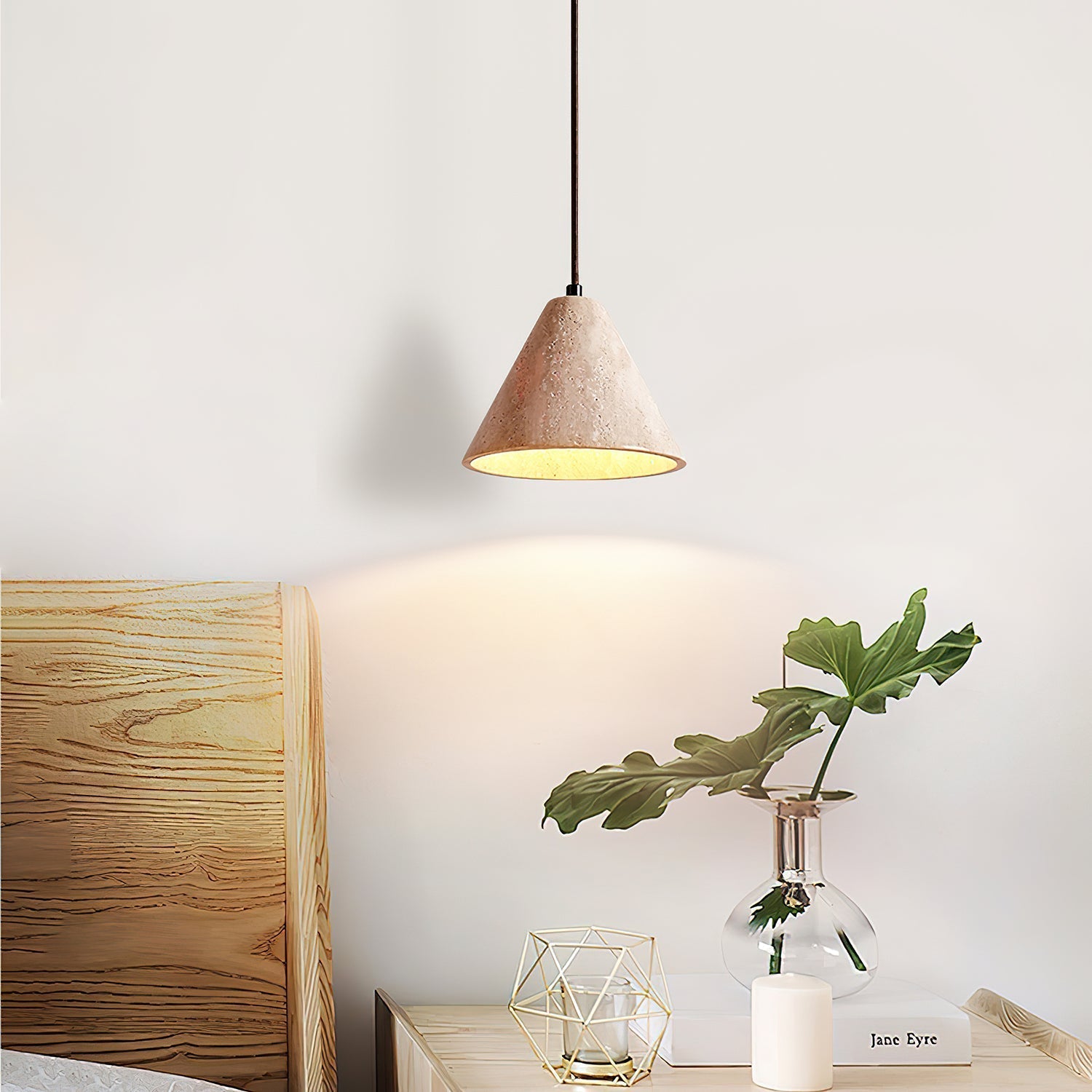 Cezoriel Conical Travertine Pendant Light - Letslighting