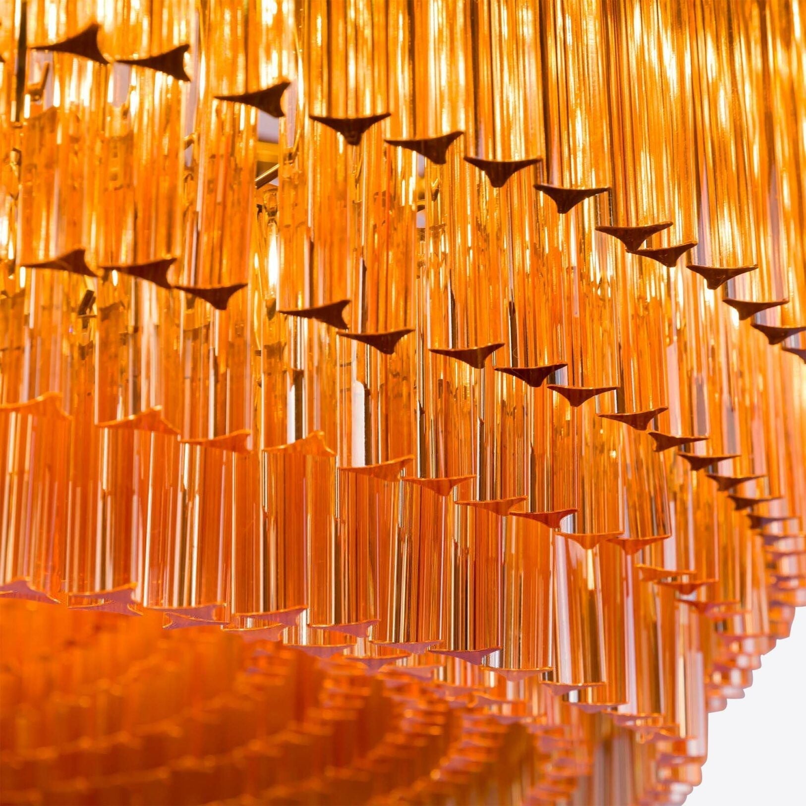 Aurora Chandelier Amber Drum Glass - Letslighting