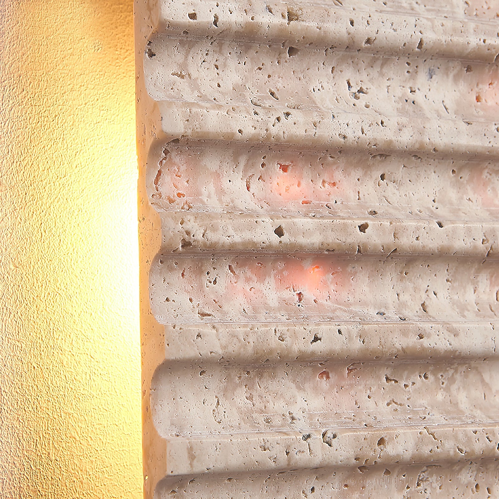 Othaus Modern Minimalist Beige Travertine Wall Lamp - Lamp Copper