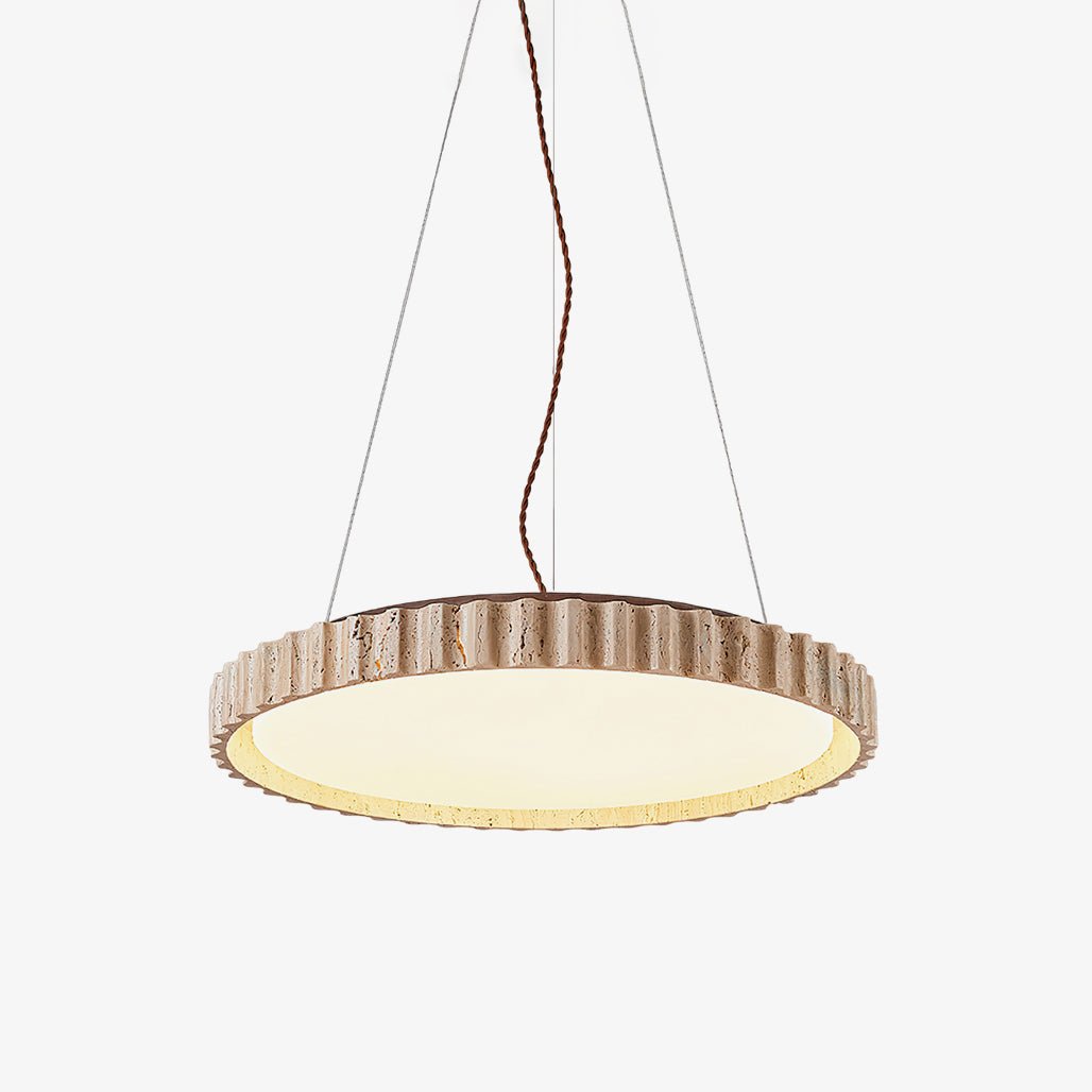 Elvenis Circular Travertine Pendant Light - Letslighting