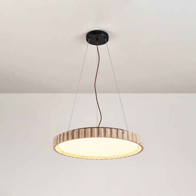 Elvenis Circular Travertine Pendant Light - Letslighting