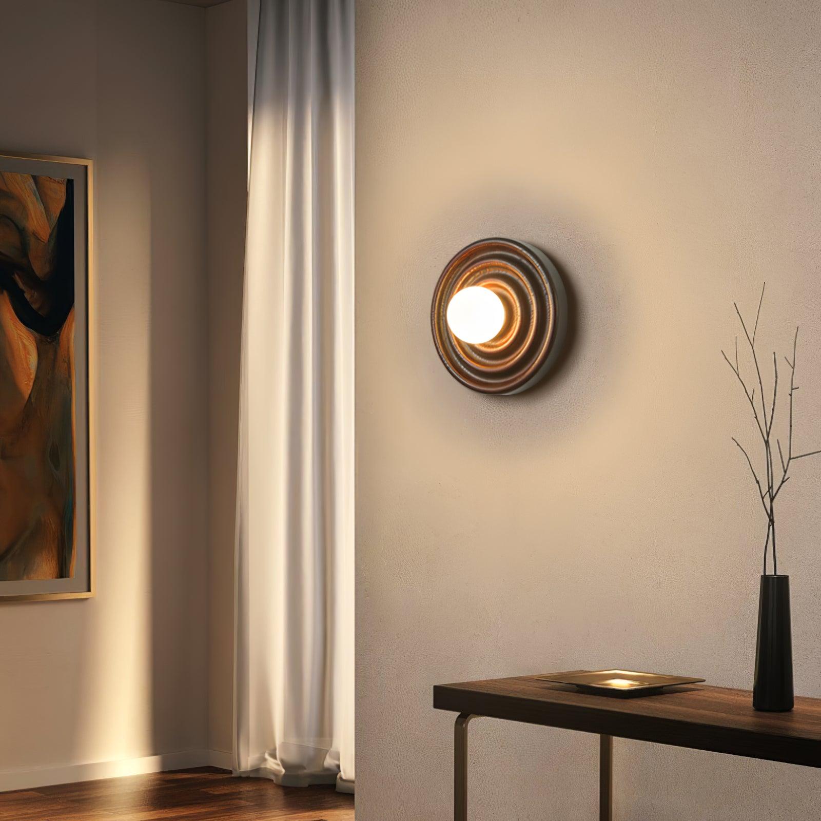 Wall Lamp Ripple with Ash Wood Body and Glass Globe Shade - Letslighting