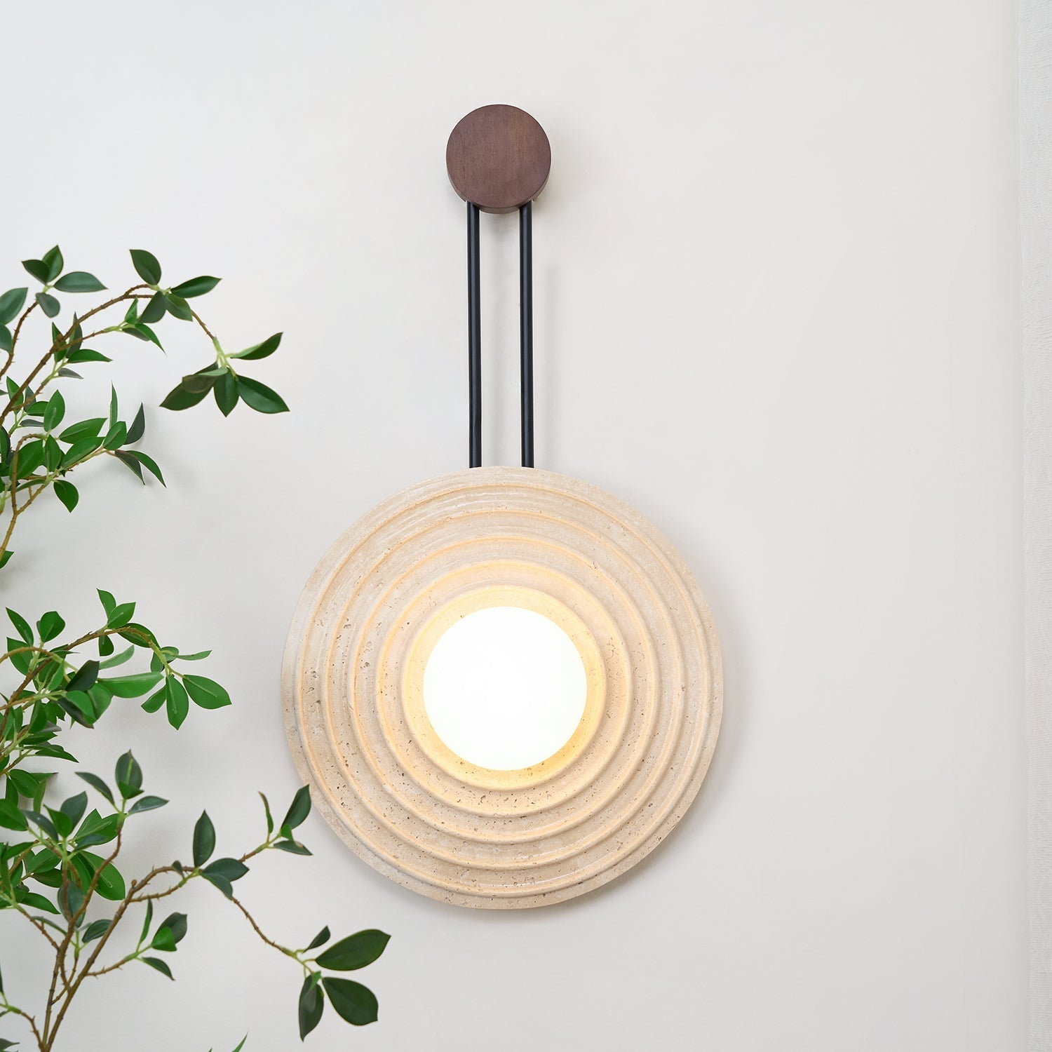 Isoror Spiral-Ring Travertine Wall Light - Letslighting