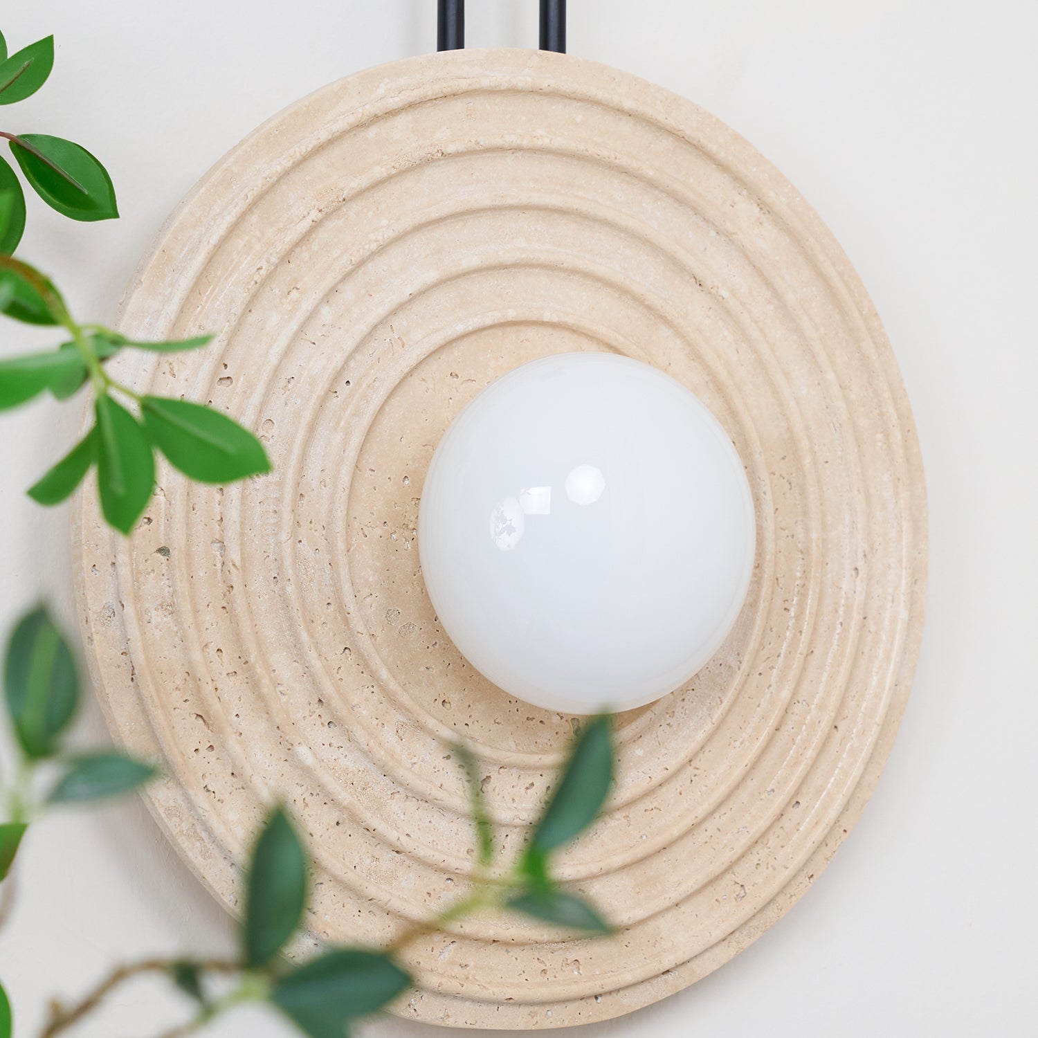 Isoror Spiral-Ring Travertine Wall Light - Letslighting