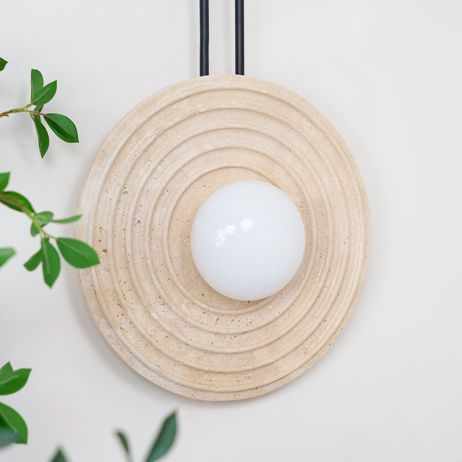 Isoror Spiral-Ring Travertine Wall Light - Letslighting
