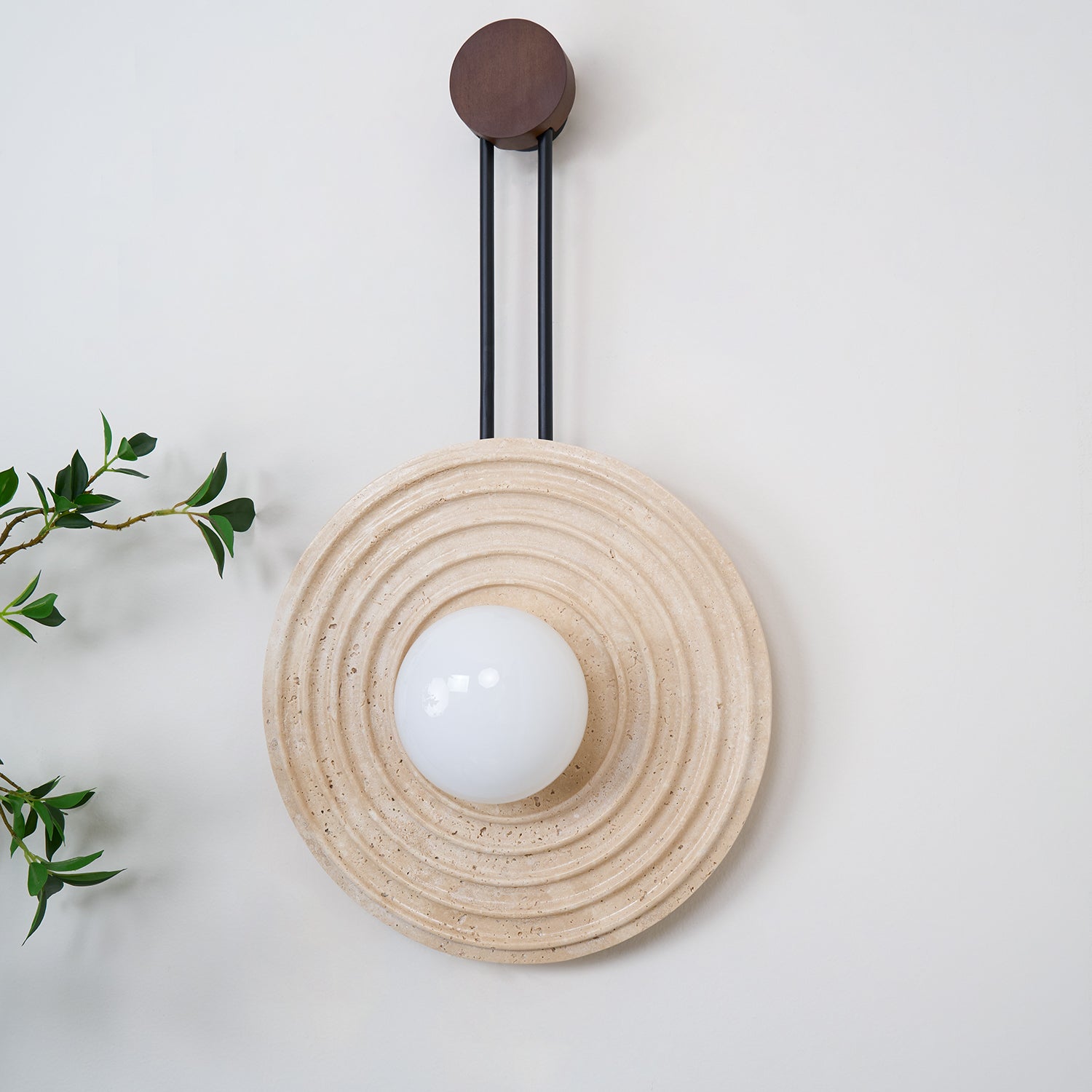 Isoror Spiral-Ring Travertine Wall Light - Letslighting