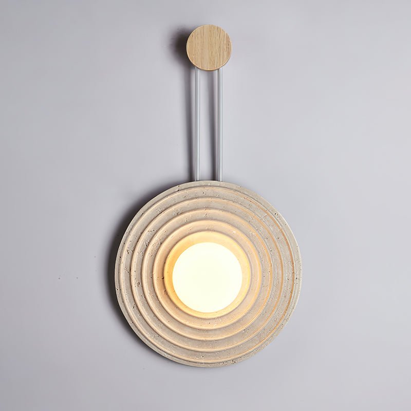 Isoror Spiral-Ring Travertine Wall Light - Letslighting