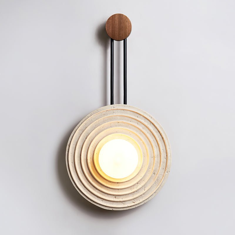 Isoror Spiral-Ring Travertine Wall Light - Letslighting