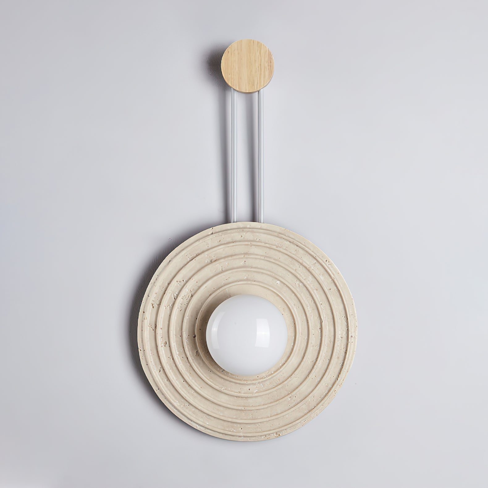 Isoror Spiral-Ring Travertine Wall Light - Letslighting