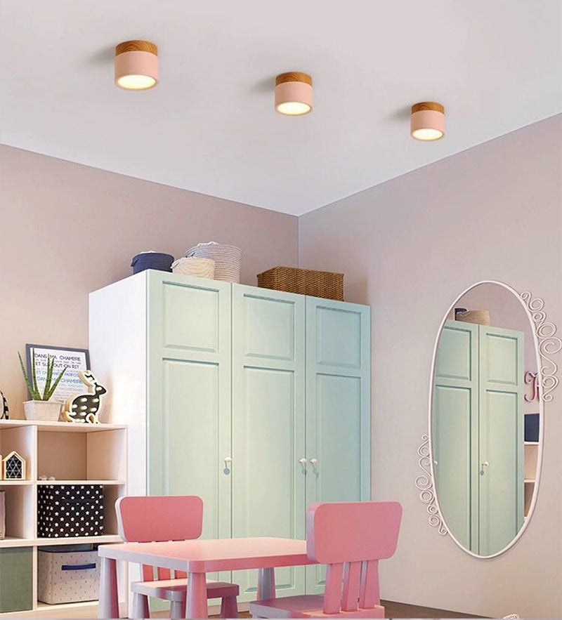 Aria Petit Plafonnier Led Multicolor Bois Nordique, Couloir