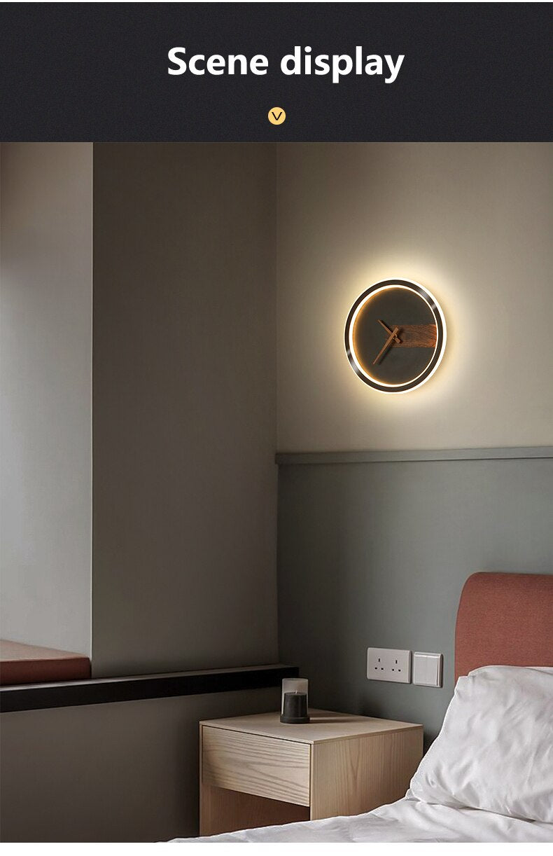 Applique Murale Métal/Bois Ronde Scandinave, Salon