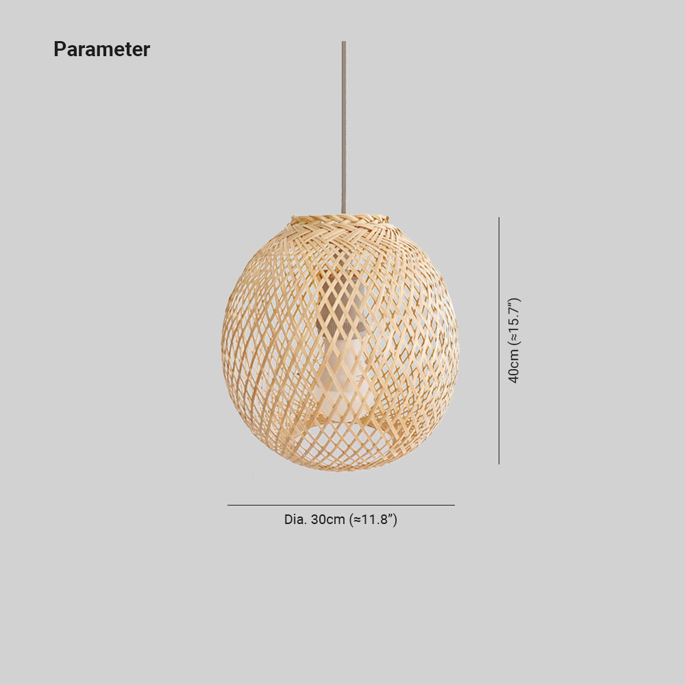 Ritta Suspension Ronde Créative Bambou Chambre à Coucher Salon
