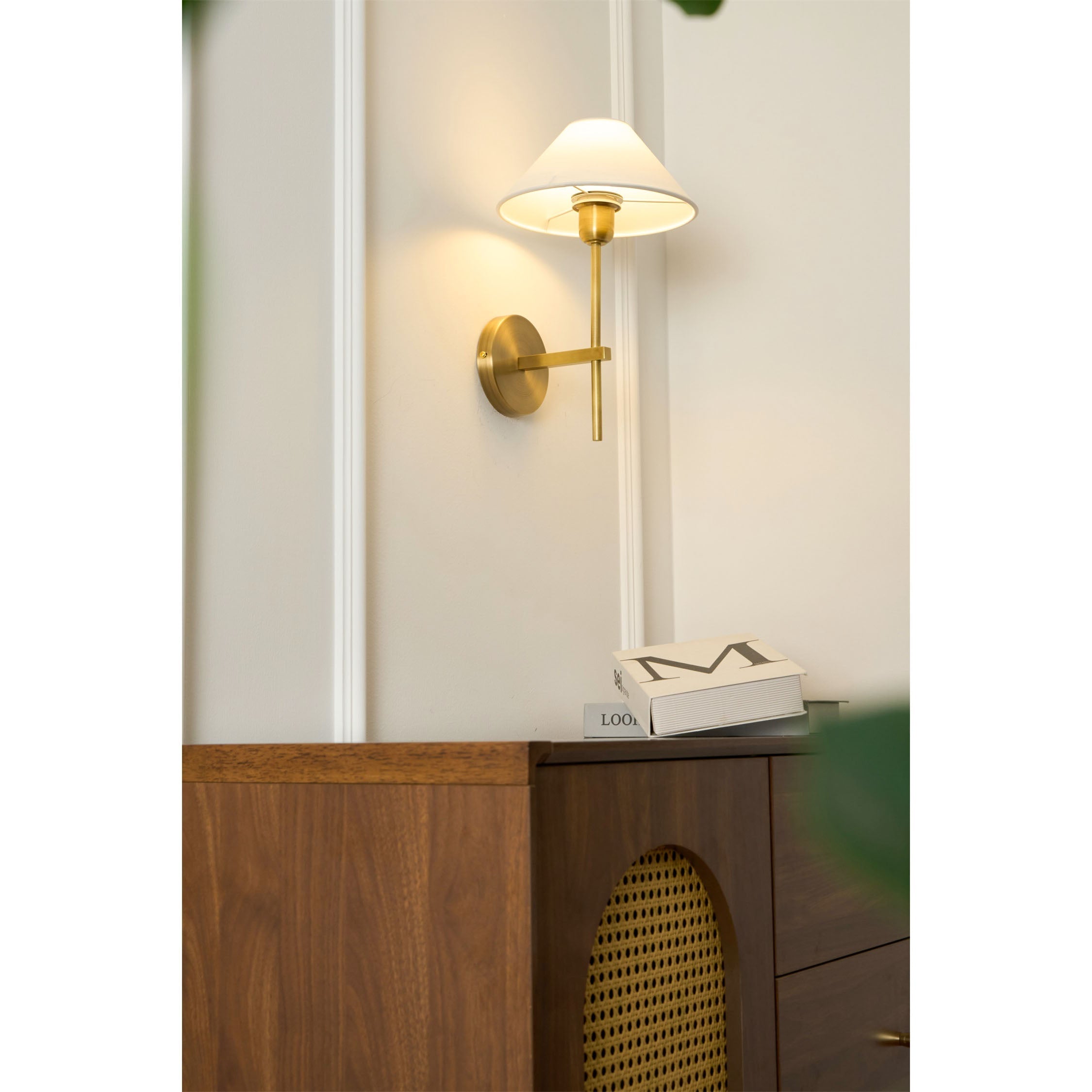 Zosilara Vintage Industrial Brass Fabric Sconce Wall Lamp - Lamp Copper